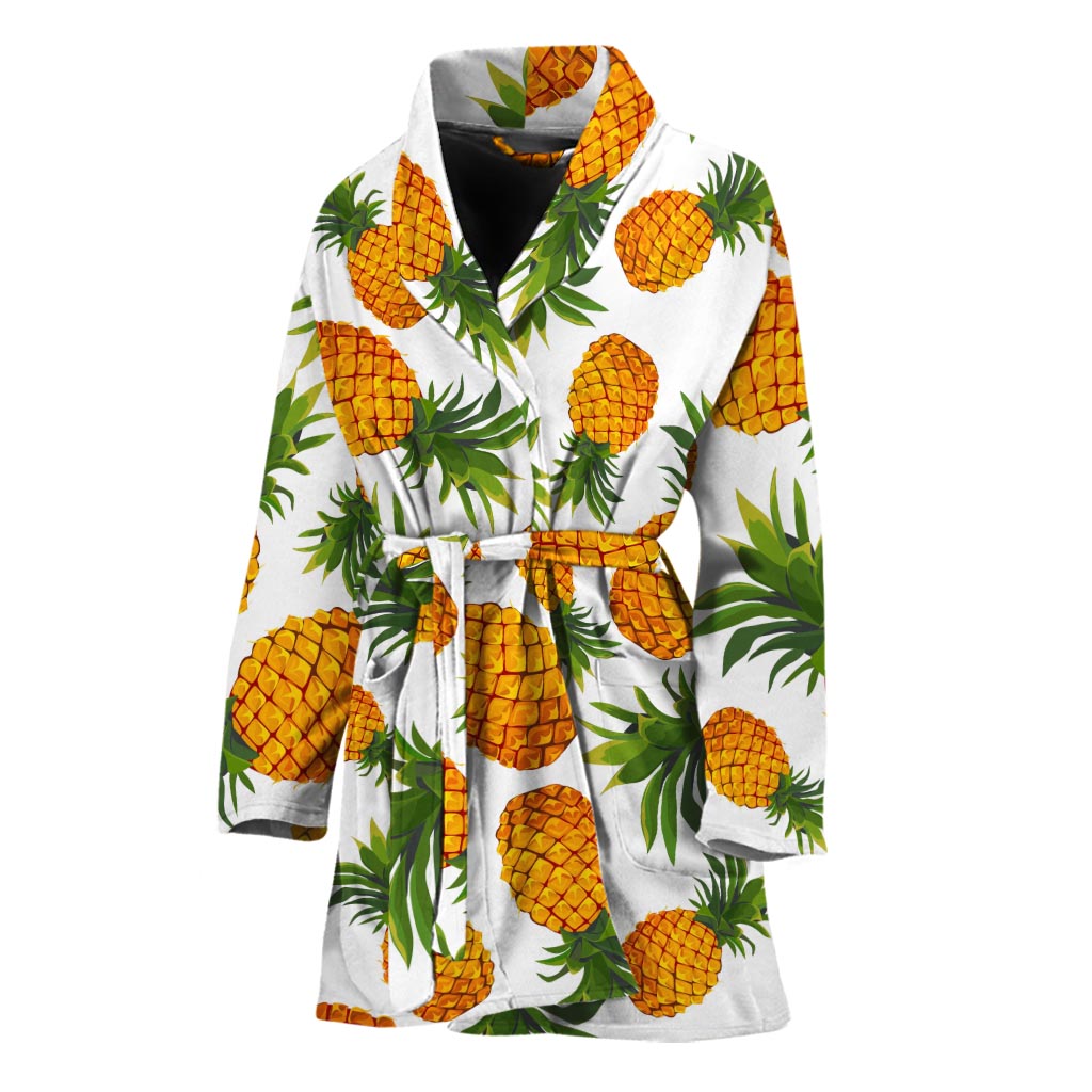 Summer Pineapple Pattern Print Women's Bathrobe