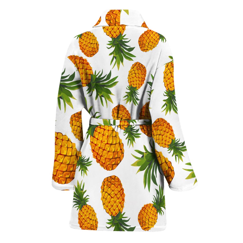 Summer Pineapple Pattern Print Women's Bathrobe