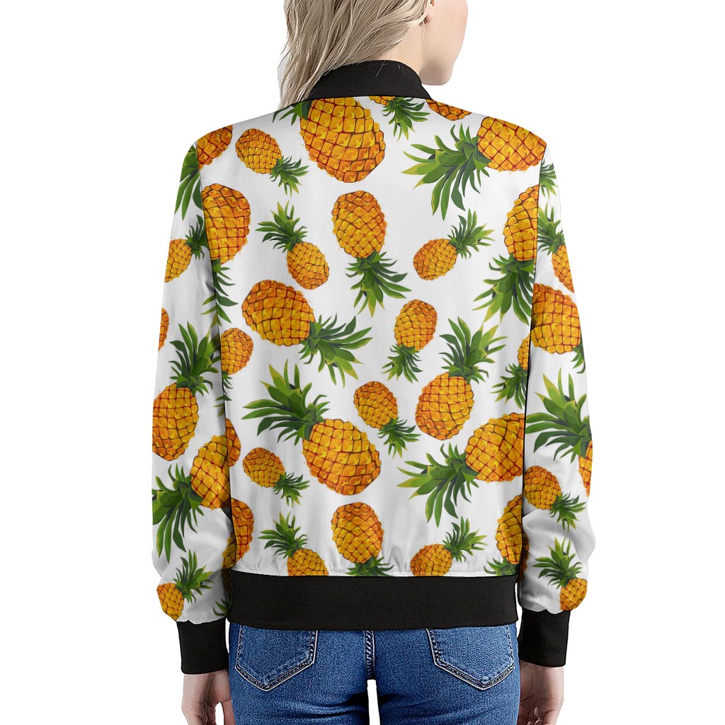 Summer Pineapple Pattern Print Women's Bomber Jacket