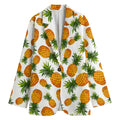 Summer Pineapple Pattern Print Women's Cotton Blazer