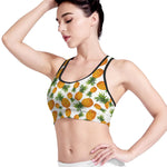 Summer Pineapple Pattern Print Women's Sports Bra