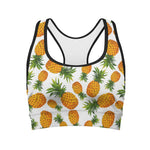 Summer Pineapple Pattern Print Women's Sports Bra
