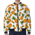 Summer Pineapple Pattern Print Zip Sleeve Bomber Jacket