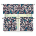 Summer Surfing Pattern Print 3 Piece Kitchen Curtains