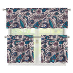Summer Surfing Pattern Print 3 Piece Kitchen Curtains