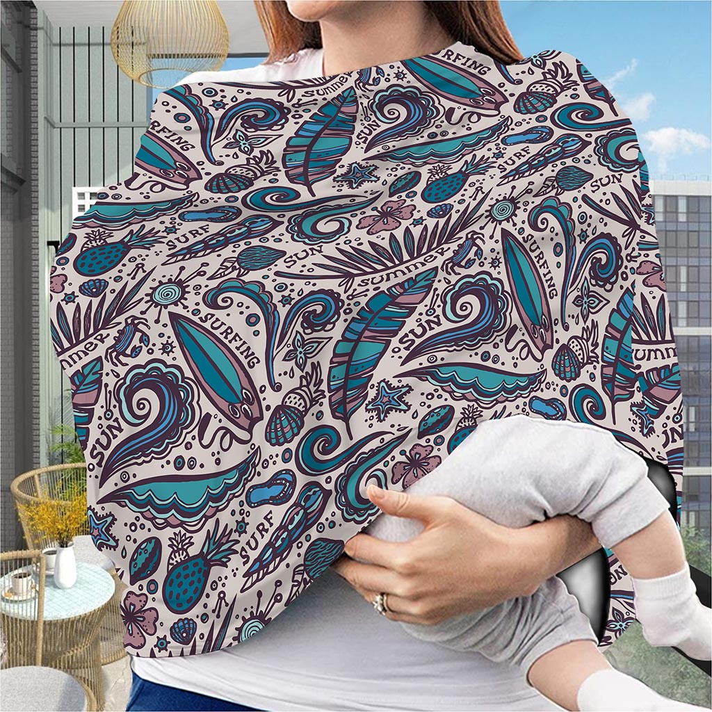 Summer Surfing Pattern Print Baby Seat Cover