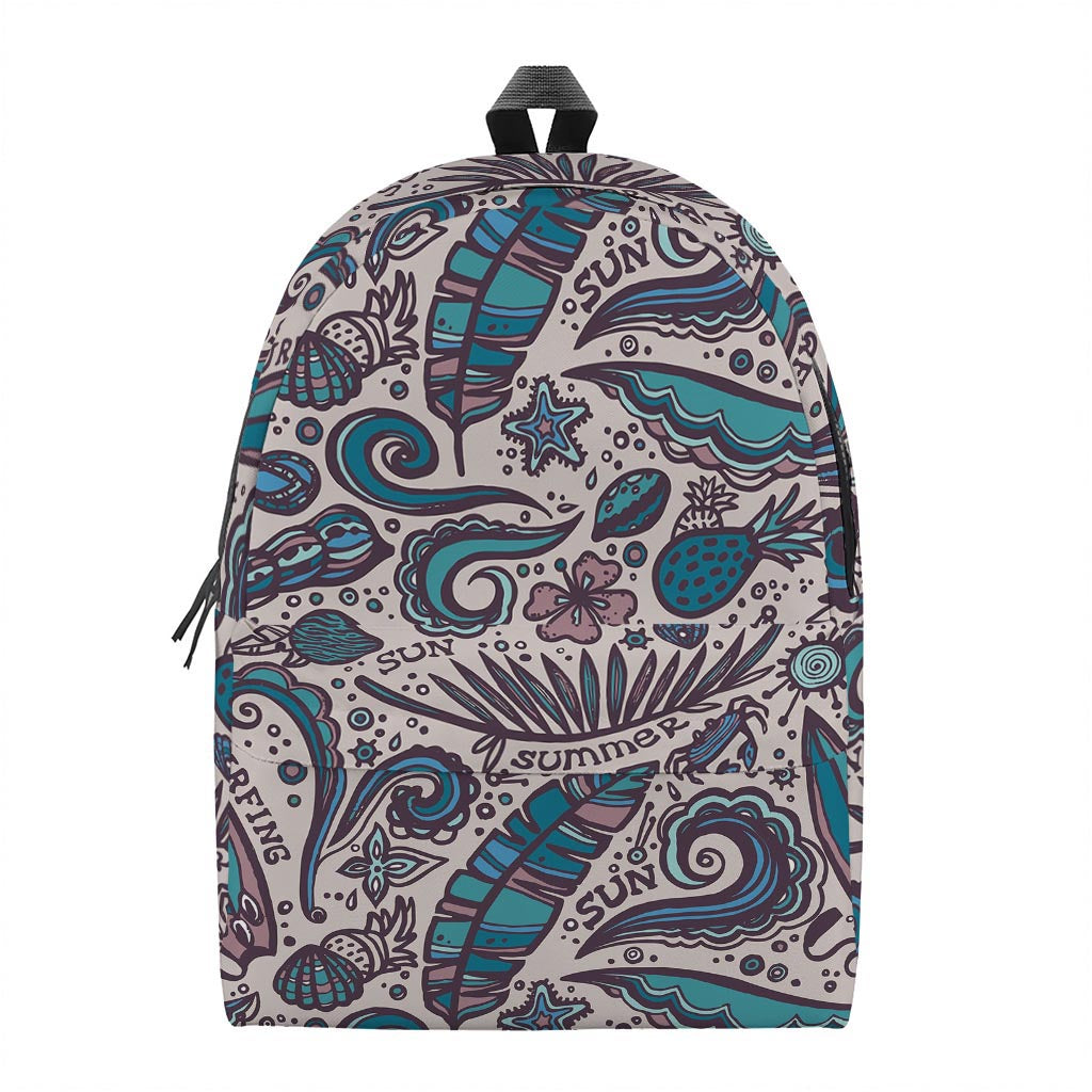 Summer Surfing Pattern Print Backpack