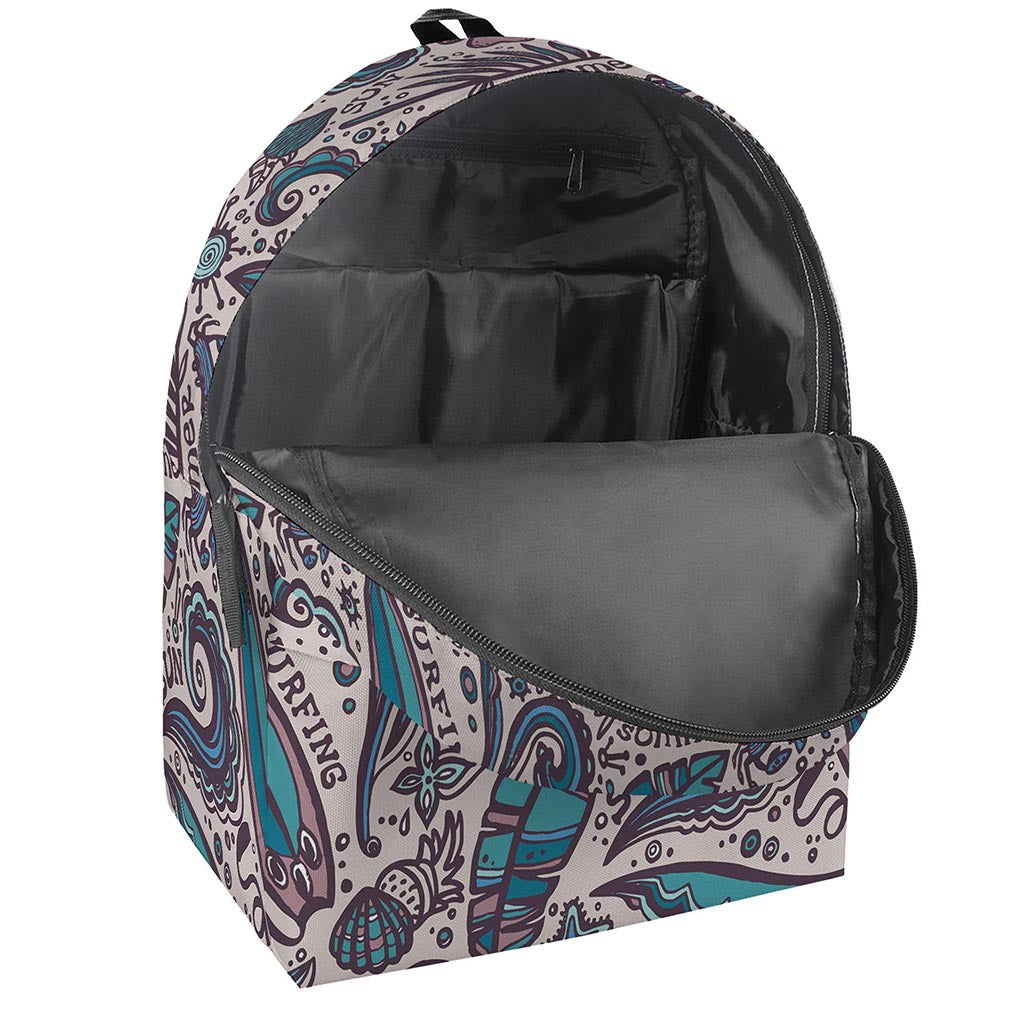 Summer Surfing Pattern Print Backpack