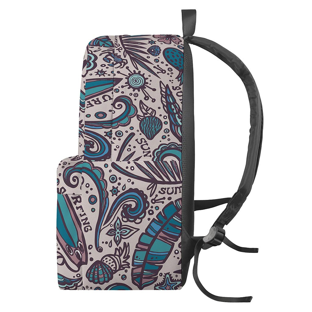 Summer Surfing Pattern Print Backpack