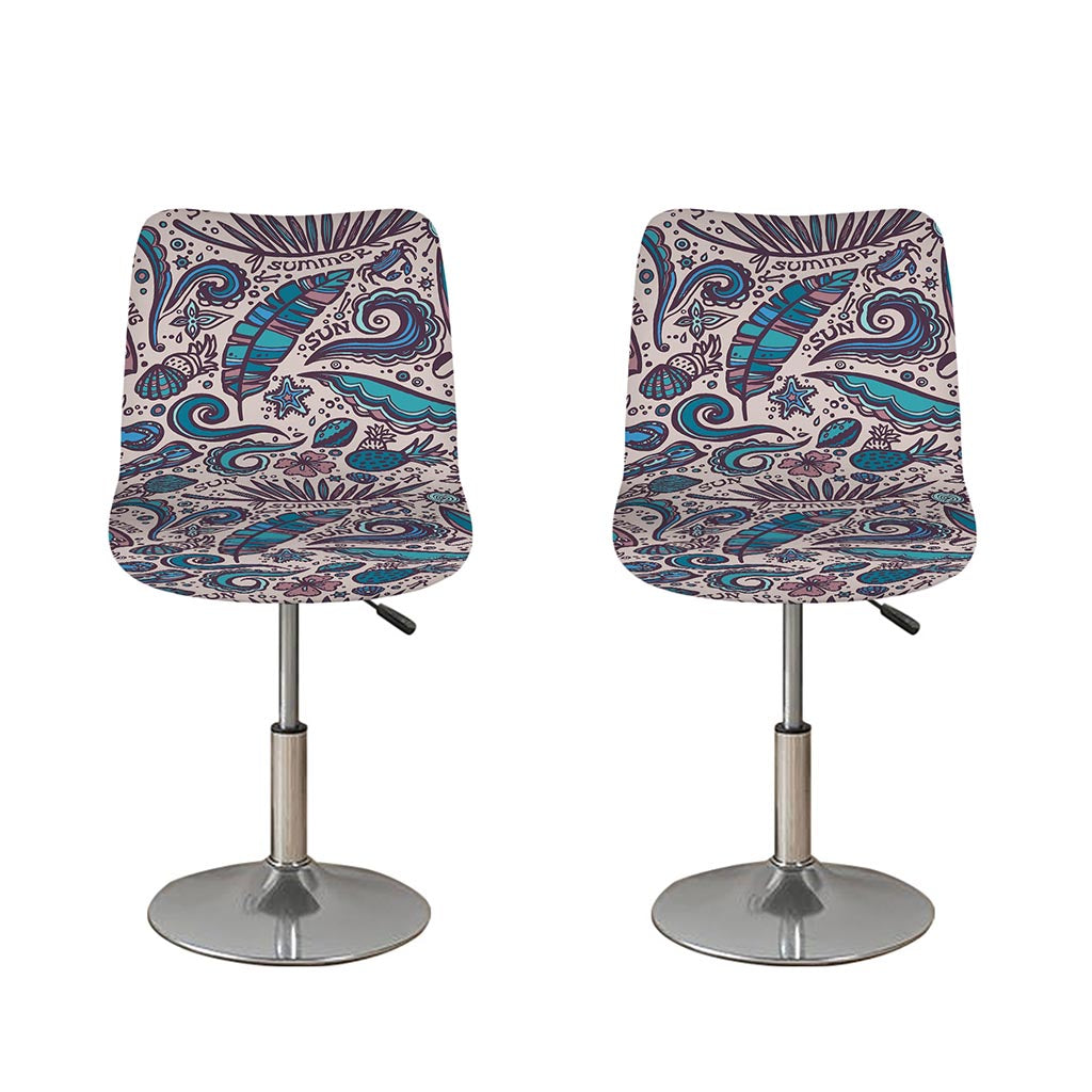 Summer Surfing Pattern Print Bar Stool Covers