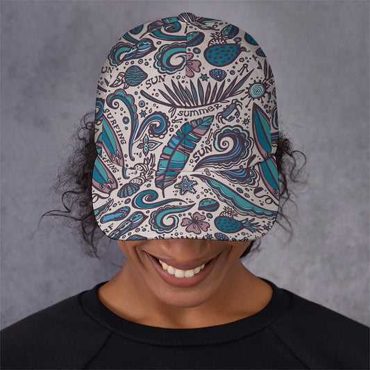 Summer Surfing Pattern Print Baseball Cap