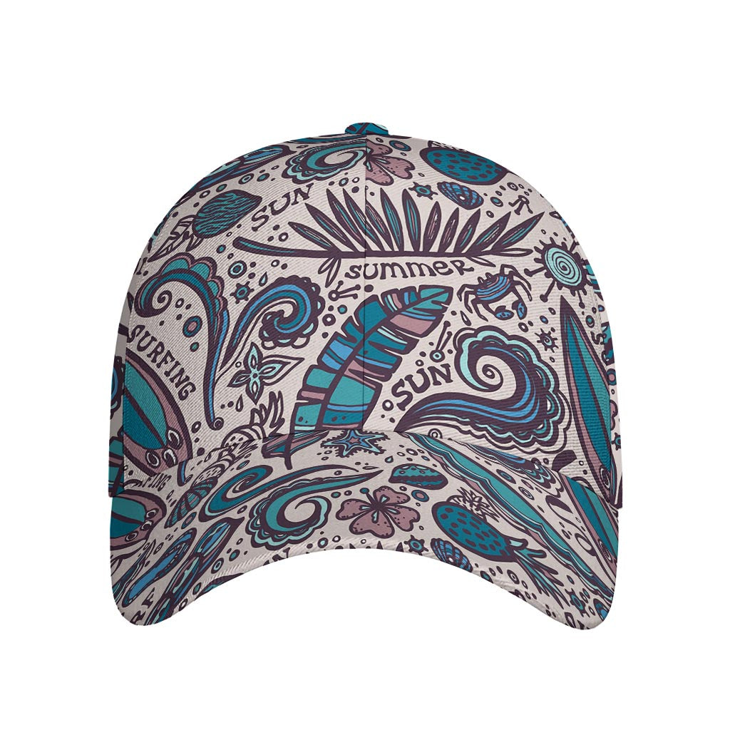 Summer Surfing Pattern Print Baseball Cap