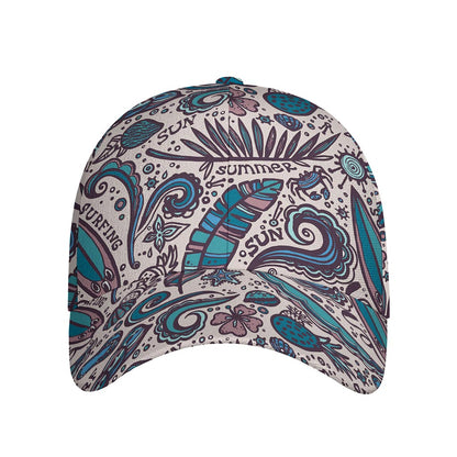 Summer Surfing Pattern Print Baseball Cap