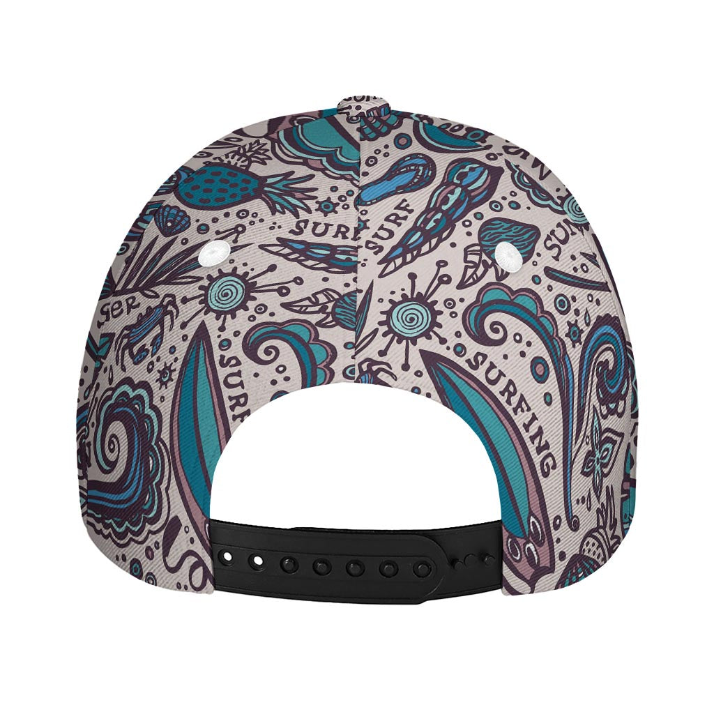 Summer Surfing Pattern Print Baseball Cap