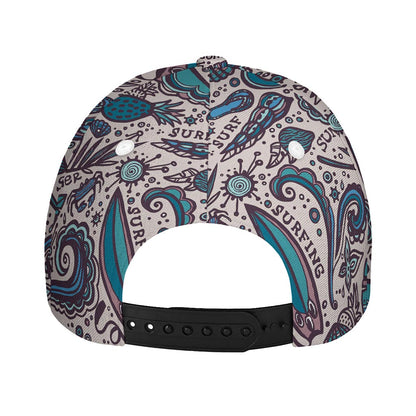 Summer Surfing Pattern Print Baseball Cap