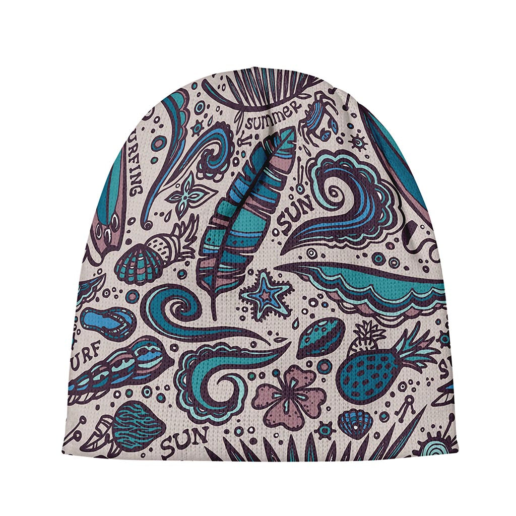 Summer Surfing Pattern Print Beanie