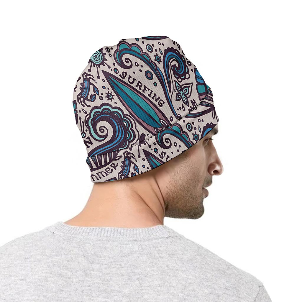 Summer Surfing Pattern Print Beanie