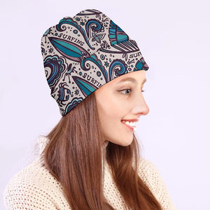 Summer Surfing Pattern Print Beanie