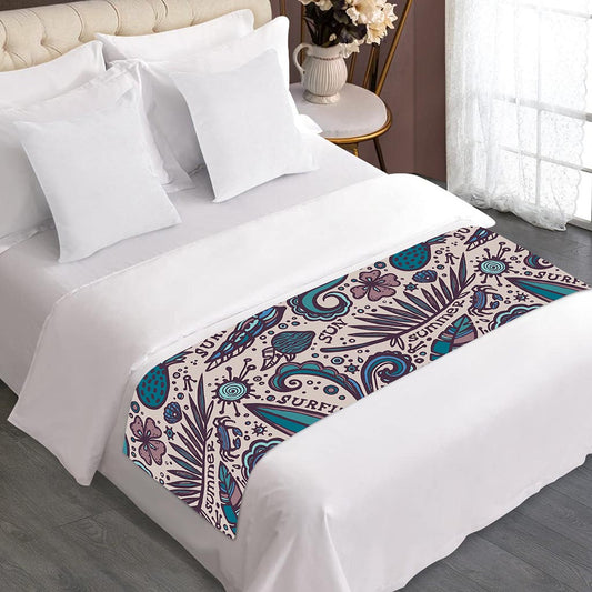 Summer Surfing Pattern Print Bed Runner