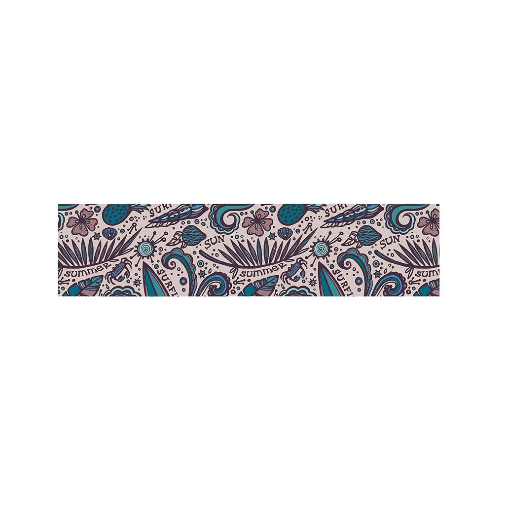 Summer Surfing Pattern Print Bed Runner