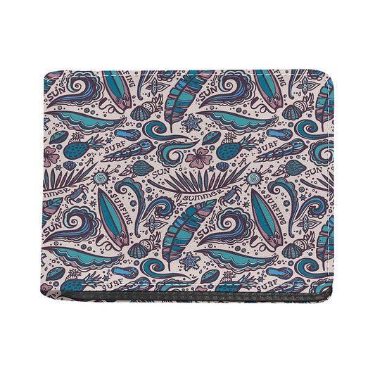 Summer Surfing Pattern Print Bifold Wallet