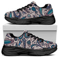 Summer Surfing Pattern Print Black Chunky Shoes