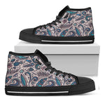 Summer Surfing Pattern Print Black High Top Sneakers