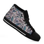 Summer Surfing Pattern Print Black High Top Sneakers