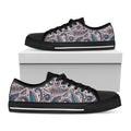 Summer Surfing Pattern Print Black Low Top Sneakers