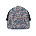 Summer Surfing Pattern Print Black Mesh Trucker Hat
