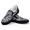 Summer Surfing Pattern Print Black Slip On Sneakers