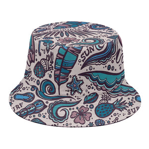 Summer Surfing Pattern Print Bucket Hat