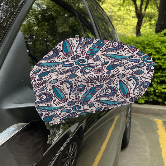 Summer Surfing Pattern Print Car Side Mirror Covers