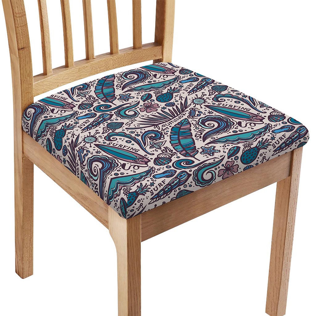 Summer Surfing Pattern Print Chair Cushion Cover