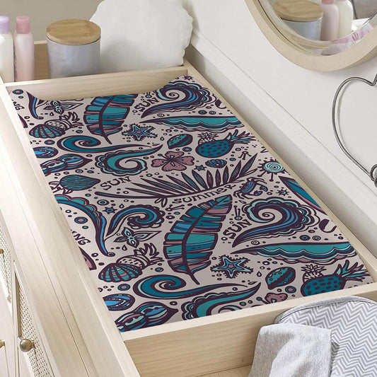 Summer Surfing Pattern Print Changing Pad Cover