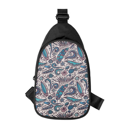 Summer Surfing Pattern Print Chest Bag