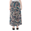 Summer Surfing Pattern Print Chiffon Maxi Skirt