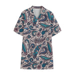 Summer Surfing Pattern Print Cotton Hawaiian Shirt