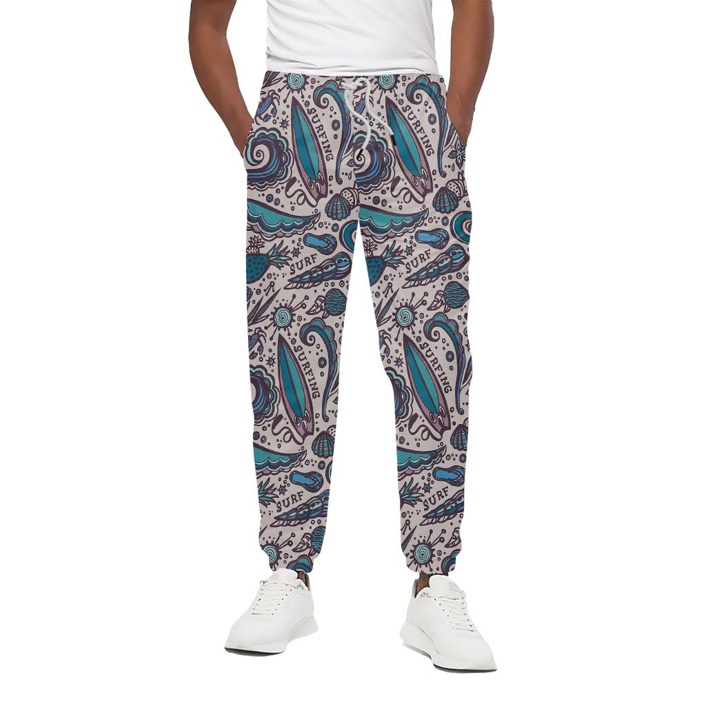 Summer Surfing Pattern Print Cotton Pants