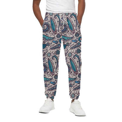 Summer Surfing Pattern Print Cotton Pants