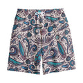 Summer Surfing Pattern Print Cotton Shorts