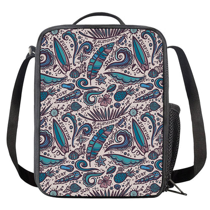 Summer Surfing Pattern Print Crossbody Lunch Bag