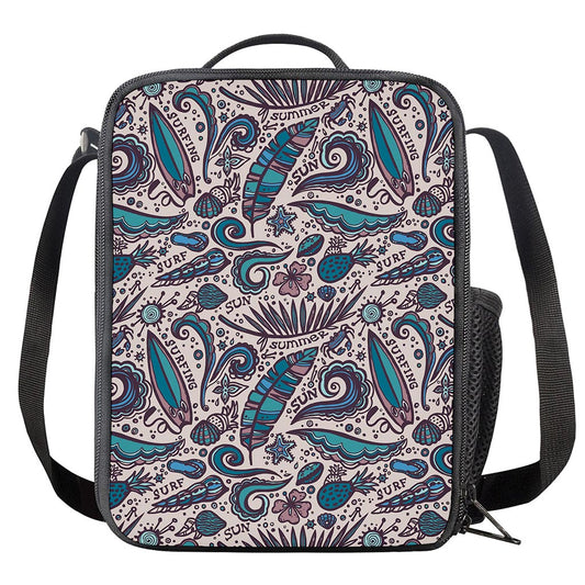 Summer Surfing Pattern Print Crossbody Lunch Bag