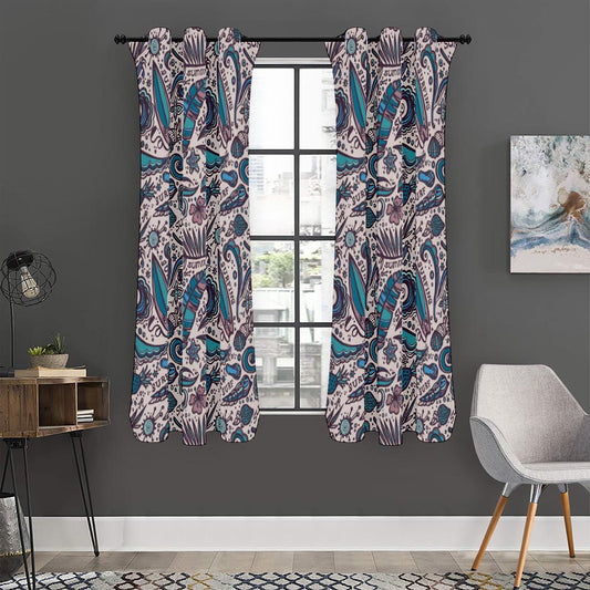 Summer Surfing Pattern Print Curtain
