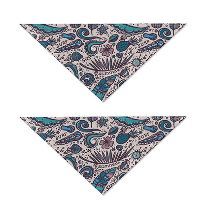 Summer Surfing Pattern Print Dog Bandana