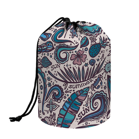 Summer Surfing Pattern Print Drawstring Makeup Bag
