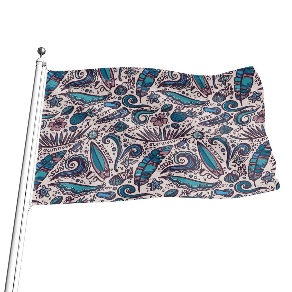 Summer Surfing Pattern Print Flag