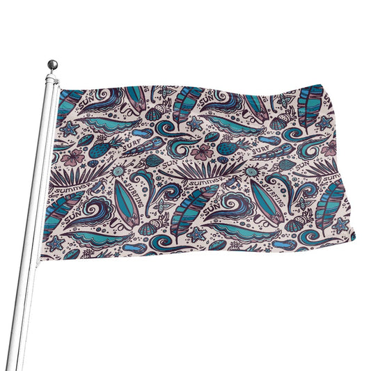 Summer Surfing Pattern Print Flag