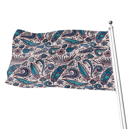 Summer Surfing Pattern Print Flag