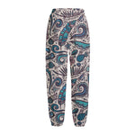 Summer Surfing Pattern Print Fleece Lined Knit Pants